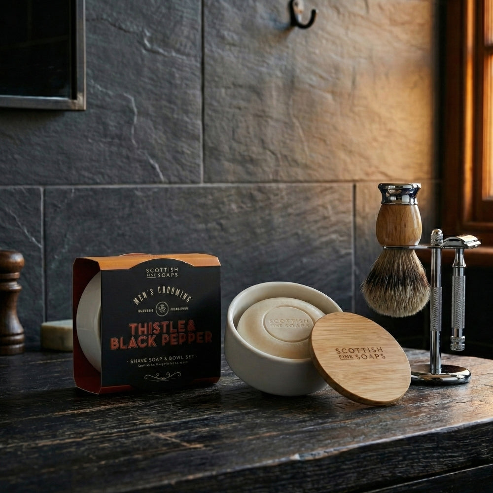 Thistle & Black Pepper Shave Soap & Bowl Set
