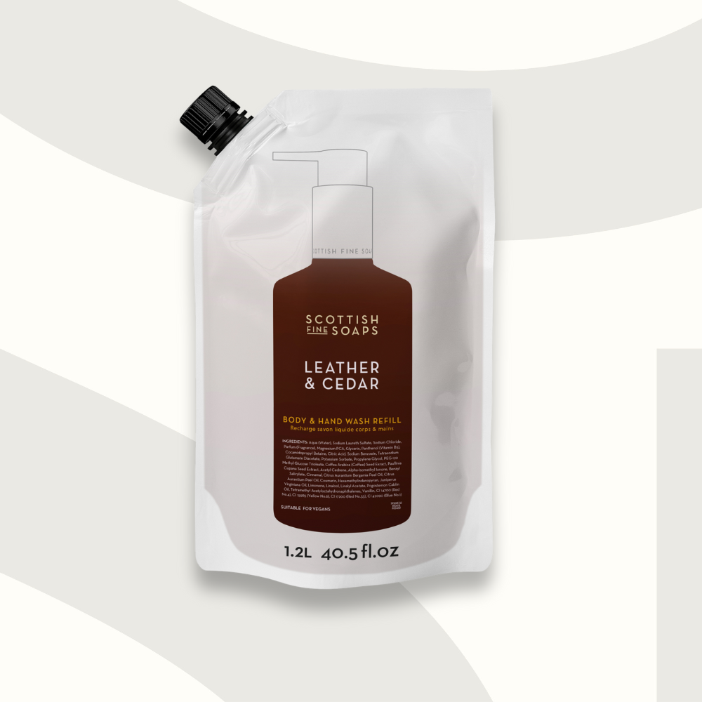 Leather & Cedar Body & Hand Wash 1.2L Refill