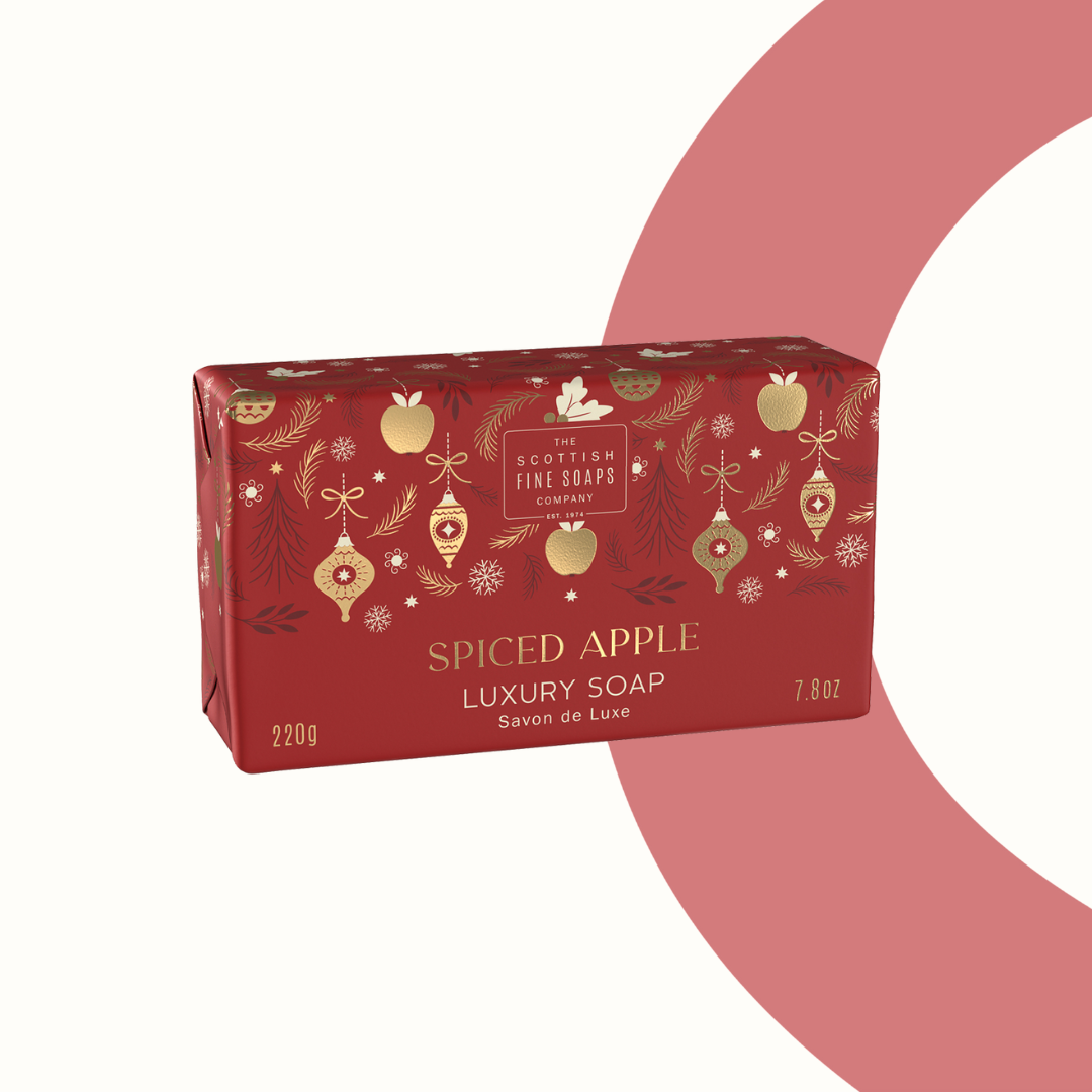 Spiced Apple 220g Soap Bar Wrapped Red