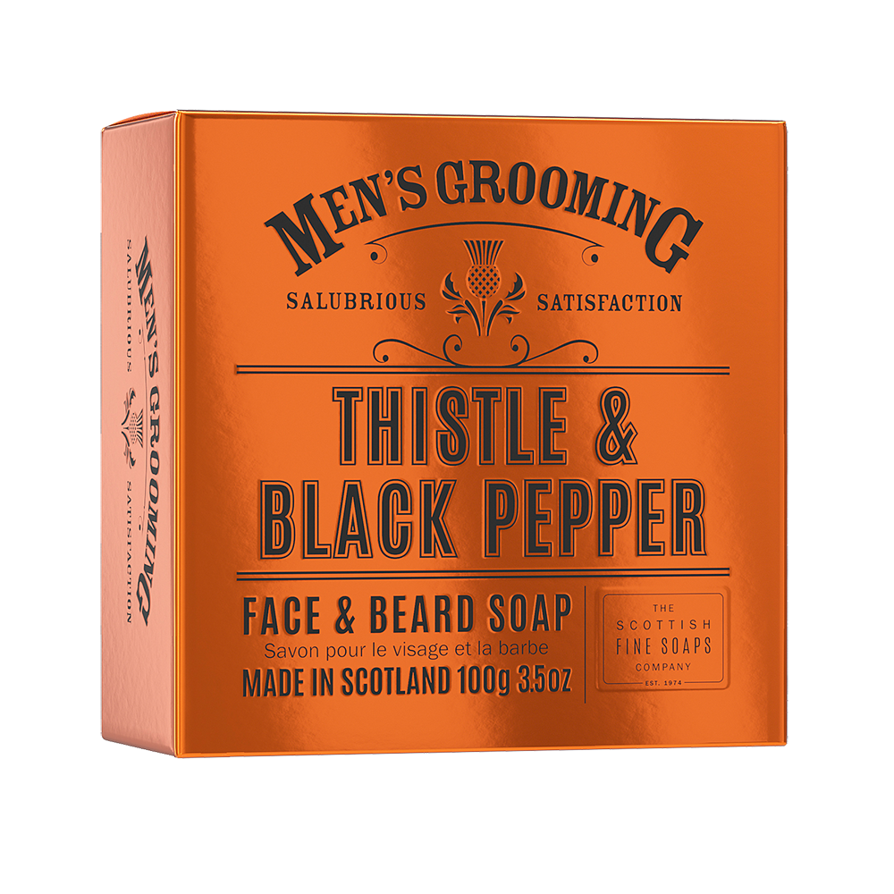 Thistle &amp; Black Pepper Face &amp; Beard Soap - Boxed