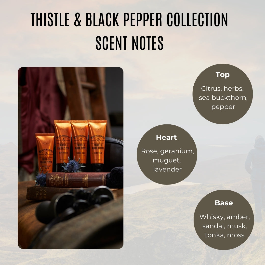 Scottish Fine Soaps NEW Thistle & Black Pepper Face & Beard Kit The